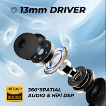 Load image into Gallery viewer, truke BTG Crystal True Wireless in Ear Buds with Dual Pairing, Spatial Audio Earbuds, 40ms Low Latency, 68H Playtime Fast Charge, HiFi DSP Sound, 4Mics ENC 13mm Driver, Bluetooth 5.4-Black
