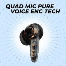 Load image into Gallery viewer, truke BTG Crystal True Wireless in Ear Buds with Dual Pairing, Spatial Audio Earbuds, 40ms Low Latency, 68H Playtime Fast Charge, HiFi DSP Sound, 4Mics ENC 13mm Driver, Bluetooth 5.4-Black
