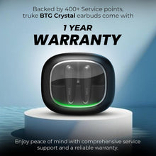 Load image into Gallery viewer, truke BTG Crystal True Wireless in Ear Buds with Dual Pairing, Spatial Audio Earbuds, 40ms Low Latency, 68H Playtime Fast Charge, HiFi DSP Sound, 4Mics ENC 13mm Driver, Bluetooth 5.4-Black
