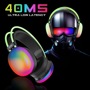truke BTG Thunder Over the Ear Gaming Headphone with 70H of Playtime, 40mm Titanium Drivers, Dual Pairing Headset, Gaming Mode (40ms Latency) with RGB LEDs, Detachable Mic, BT 5.4