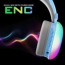 Load image into Gallery viewer, truke BTG Thunder Over the Ear Gaming Headphone with 70H of Playtime, 40mm Titanium Drivers, Dual Pairing Headset, Gaming Mode (40ms Latency) with RGB LEDs, Detachable Mic, BT 5.4
