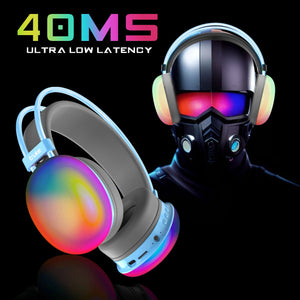 truke BTG Thunder Over the Ear Gaming Headphone with 70H of Playtime, 40mm Titanium Drivers, Dual Pairing Headset, Gaming Mode (40ms Latency) with RGB LEDs, Detachable Mic, BT 5.4