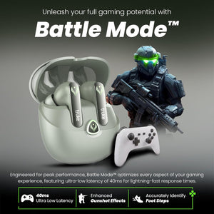 truke BTG Ultra True Wireless in Ear Earbuds, 40ms Ultra Low Latency Battle Mode™ Gaming Ear Buds, 60H Playtime, Quad Mics Crystal-Clear Calls, Fast Charging, BT 5.4, Noise Cancellation