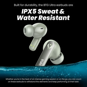 truke BTG Ultra True Wireless in Ear Earbuds, 40ms Ultra Low Latency Battle Mode™ Gaming Ear Buds, 60H Playtime, Quad Mics Crystal-Clear Calls, Fast Charging, BT 5.4, Noise Cancellation