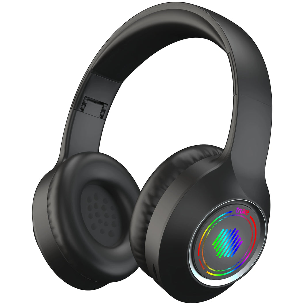 truke BTG 500 Over The Ear Gaming Headphone with 40mm Drivers, 10H of Playtime, Dual Pairing, Gaming Mode (50ms Latency) with RGB LEDs, TF Card with Volume Control, BT 5.4