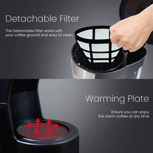 Load image into Gallery viewer, INALSA 6 Cups 650-Watt Coffee Maker with Anti Drip &amp; Keep Warm Function|Overheat Protection|See Through 680 ML Carafe|630 ML Water Tank Capacity|Reusable Coffee Filter(Brew Matic DX)
