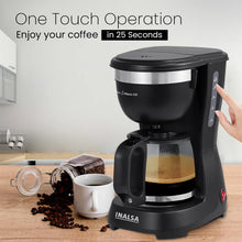 Load image into Gallery viewer, INALSA 6 Cups 650-Watt Coffee Maker with Anti Drip &amp; Keep Warm Function|Overheat Protection|See Through 680 ML Carafe|630 ML Water Tank Capacity|Reusable Coffee Filter(Brew Matic DX)
