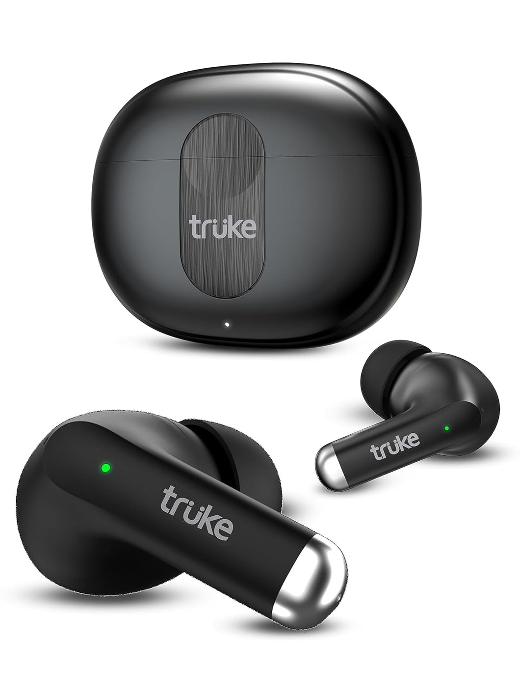 truke Buds A1 True Wireless in Ear Earbuds with 30dB Hybrid ANC, 48H Playtime, Quad-Mics with ENC, 3+1 EQ Modes, Fast Charging, Gaming Mode, Instant Pairing, AAC Codec, BT 5.3