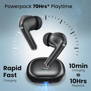 truke Buds Aura True Wireless in Ear Earbuds with 70Hrs of Playtime and Fast Charging Ear Buds, 13mm Titanium Drivers, Quad-MIC ENC TWS, 40ms Low Latency Gaming Buds, BT 5.4