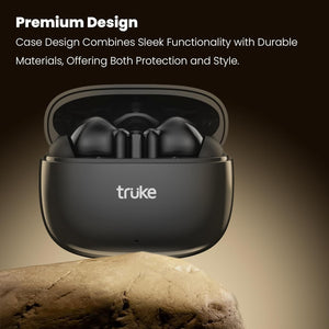 truke Buds Elite True Wireless in Ear Earbuds with 10mm Dynamic Driver, 70Hrs Battery & Fast Charging EarBuds, Dual-MIC ENC TWS, 40ms Low Latency Gaming Buds, Volume Control, BT 5.4  