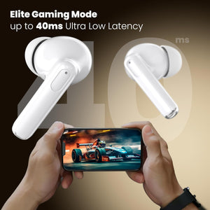 truke Buds Elite True Wireless in Ear Earbuds with 10mm Dynamic Driver, 70Hrs Battery & Fast Charging EarBuds, Dual-MIC ENC TWS, 40ms Low Latency Gaming Buds, Volume Control, BT 5.4  