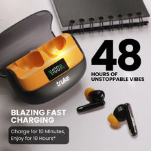 Load image into Gallery viewer, truke Buds Vibe True Wireless in Ear Earbuds with 35dB Real ANC + Quad Mic ENC, 13mm Big Speaker, 4 EQ Modes, 48H Playtime, Fast Charge, 40ms Low Latency, AAC Codec, BT 5.3, IPX5
