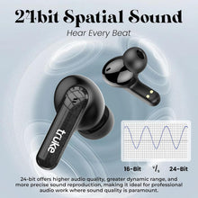 Load image into Gallery viewer, truke Buds Echo True Wireless in Ear Earbuds with 24-bit Spatial Audio, 13mm Titanium Driver, Dual Pairing Ear Buds, 40ms Latency, 70H Battery Fast Charge TWS, Quad-Mic ENC, BT 5.4
