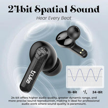 Load image into Gallery viewer, truke Buds Echo True Wireless in Ear Earbuds with 24-bit Spatial Audio, 13mm Titanium Driver, Dual Pairing Ear Buds, 40ms Latency, 70H Battery Fast Charge TWS, Quad-Mic ENC, BT 5.4
