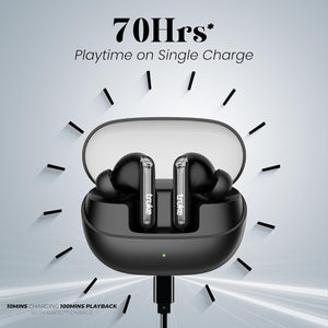 truke Buds Echo True Wireless in Ear Earbuds with 24-bit Spatial Audio, 13mm Titanium Driver, Dual Pairing Ear Buds, 40ms Latency, 70H Battery Fast Charge TWS, Quad-Mic ENC, BT 5.4