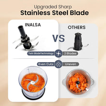 Load image into Gallery viewer, INALSA Electric Chopper Bullet-400 Watts with 100% Pure Copper Motor|Fast Chopping| Twin Blade Technology|0.5 l Capacity| One Touch Operation, 1.30mtr Long Power Cord
