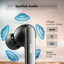 Load image into Gallery viewer, truke Buds F1 Ultra True Wireless in Ear Earbuds Spatial Audio Experience, 60H Playtime Ear Buds, Quad Mics Crystal-Clear Calls, Fast Charging, Bluetooth 5.3, Noise Cancellation, Gaming Mode
