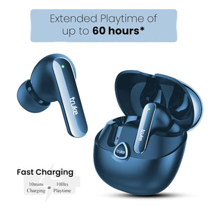 truke Buds F1 Ultra True Wireless in Ear Earbuds Spatial Audio Experience, 60H Playtime Ear Buds, Quad Mics Crystal-Clear Calls, Fast Charging, Bluetooth 5.3, Noise Cancellation, Gaming Mode