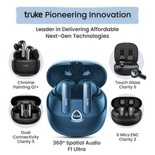 Load image into Gallery viewer, truke Buds F1 Ultra True Wireless in Ear Earbuds Spatial Audio Experience, 60H Playtime Ear Buds, Quad Mics Crystal-Clear Calls, Fast Charging, Bluetooth 5.3, Noise Cancellation, Gaming Mode
