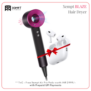 XEMPT 1400W BLAZE SUPERSONIC HAIR DRYER, BRUSHLESS| 5 MAGNETIC ATTACHMENTS| MICRO PROCESSOR Hair Dryer