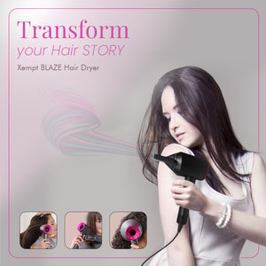 XEMPT 1400W BLAZE SUPERSONIC HAIR DRYER, BRUSHLESS| 5 MAGNETIC ATTACHMENTS| MICRO PROCESSOR Hair Dryer
