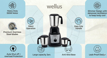 Load image into Gallery viewer, Wellus Sanddy Eco 500 W Juicer Mixer Grinder 3 Jars V
