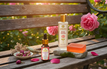 Load image into Gallery viewer, ANKAHA Signature Gulab Set | Vintage Rose Soap, Calming Aligarh Diffuser Oil, Rose Water Face Mist

