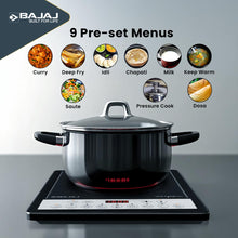 Load image into Gallery viewer, Bajaj ICX 160TS Neo Induction Stove | 1600 Watts | 9 Pre-Set Menus | Digital Display | Keep Warm Function | Variable Time, Power &amp; Temperature Selection | 1 Yr Warranty

