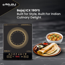 Load image into Gallery viewer, Bajaj ICX 190FS Induction Stove | 1900 Watts | Voltage Pro | Feather Touch Controls | 9 Preset Menu | Digital Display | 1 Yr Warranty
