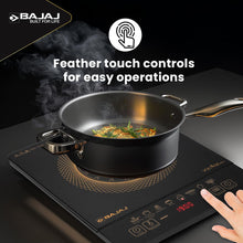 Load image into Gallery viewer, Bajaj ICX 190FS Induction Stove | 1900 Watts | Voltage Pro | Feather Touch Controls | 9 Preset Menu | Digital Display | 1 Yr Warranty
