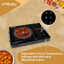 Load image into Gallery viewer, Bajaj IRX 220F Infrared Induction Cooktop | 2200 Watts | 11 Power Level | 3 Preset Menu | Feather Touch Controls | Digital display | 1 Year Warranty
