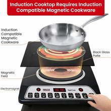 Load image into Gallery viewer, INALSA 1600W Induction Cooktop with Smart Push Control|7 Cooking Preset With Current Volatge Safety Feature|Pan Sensor Technology|Variable Timer|Overheat &amp; Voltage Protection|Anti-Skid Feet|Rapid Cook
