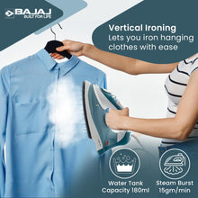 Load image into Gallery viewer, Bajaj MX 3 Neo Steam Iron | 1250 Watts Power For Faster Ironing | Vertical &amp; Horizontal Ironing | Spray Function | Anti-Bacterial &amp; Non-Stick Soleplate Coating | 2-Yr Warranty

