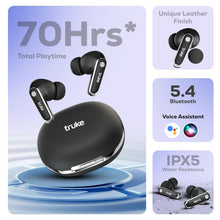 Load image into Gallery viewer, truke New Launch Mega 12 True Wireless in Ear Earbuds W/ 24-Bit Spatial Audio, Premium Leather Textured Design, 70H Playtime Fast Charge Buds, 13mm Drivers TWS, Low Latency, ENC
