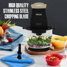Load image into Gallery viewer, INALSA Electric Chopper for Kitchen &amp; Meat Grinder|1.5L Capacity|Unbreakable Bowl|400W Motor|Stainless Steel Double Layer Chopping Blade &amp; Whisking Blade|Chop,Mince&amp;Whisk
