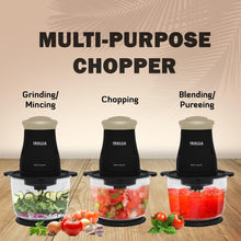 Load image into Gallery viewer, INALSA Electric Chopper for Kitchen &amp; Meat Grinder|1.5L Capacity|Unbreakable Bowl|400W Motor|Stainless Steel Double Layer Chopping Blade &amp; Whisking Blade|Chop,Mince&amp;Whisk
