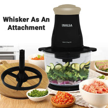 Load image into Gallery viewer, INALSA Electric Chopper for Kitchen &amp; Meat Grinder|1.5L Capacity|Unbreakable Bowl|400W Motor|Stainless Steel Double Layer Chopping Blade &amp; Whisking Blade|Chop,Mince&amp;Whisk
