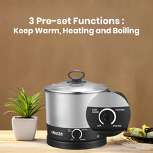Load image into Gallery viewer, INALSA Stainless Steel Kettle 1.5 Litre|700 Watt|Cooking Kettle|3 Heating Modes| Rapid Boil Technology|See Through Lid| Over-Heat &amp; Boil Dry Protection|Boil Water, Milk
