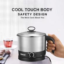 Load image into Gallery viewer, INALSA Stainless Steel Kettle 1.5 Litre|700 Watt|Cooking Kettle|3 Heating Modes| Rapid Boil Technology|See Through Lid| Over-Heat &amp; Boil Dry Protection|Boil Water, Milk
