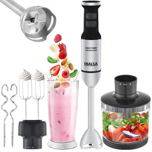 Load image into Gallery viewer, INALSA Hand Blender Mixer|1700W Copper Motor|Chopper,Dough Maker,Whisker &amp; Jar Attachment|Low Noise|20 Speed Control &amp; Turbo Function|BPA Free|Anti-Splash|2 Yr Warranty,Robot Inox 1700 Mix N Blend
