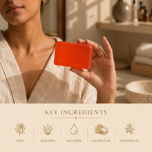 Load image into Gallery viewer, Ankaha Luxury Soap | VINTAGE ROSE | Rose, Geranium, Mint, Coconut Oil, Glycerin|Ayurvedic Handmade Organic Bath Soap|Scented Soap For Smooth &amp; Soft Skin| 125g x 2
