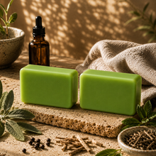Load image into Gallery viewer, Ankaha's Luxury Soap |SAGE NOIR | Vetiver, Almond, Cocunut, Musk, Tea tree, Patchouli, Glycerin| Ayurvedic Handmade Organic Bath Soap| Scented Soap For Smooth &amp; Soft Skin | 125 g x 2
