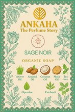Load image into Gallery viewer, Ankaha&#39;s Luxury Soap |SAGE NOIR | Vetiver, Almond, Cocunut, Musk, Tea tree, Patchouli, Glycerin| Ayurvedic Handmade Organic Bath Soap| Scented Soap For Smooth &amp; Soft Skin | 125 g x 2
