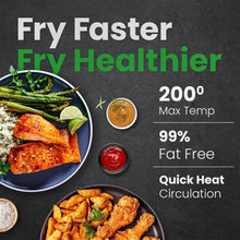 Load image into Gallery viewer, INALSA Non-Toxic Ceramic Coated Air fryer 5.5 L &amp; 1600 W Power|No PTFE, PFAS, PFOA &amp; Microplastics|Visible Window|Digital Touch Panel,8 Presets|Low Oil Healthy Cooking, Tasty Fry CDW 5.5
