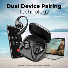 Load image into Gallery viewer, truke Newly Launched Buds Infinity Open Ear Wireless Earbuds with 70Hours of Playtime, 16mm Titanium Speaker, Quad Mic PureVoice™ ENC for Clear Calls, Dual Pairing, Fast Charging OWS
